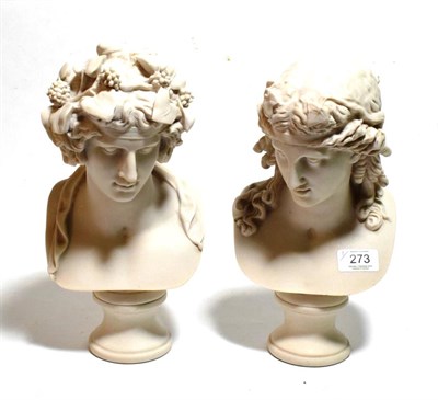 Lot 273 - A pair of faux marble Neoclassical busts (2)