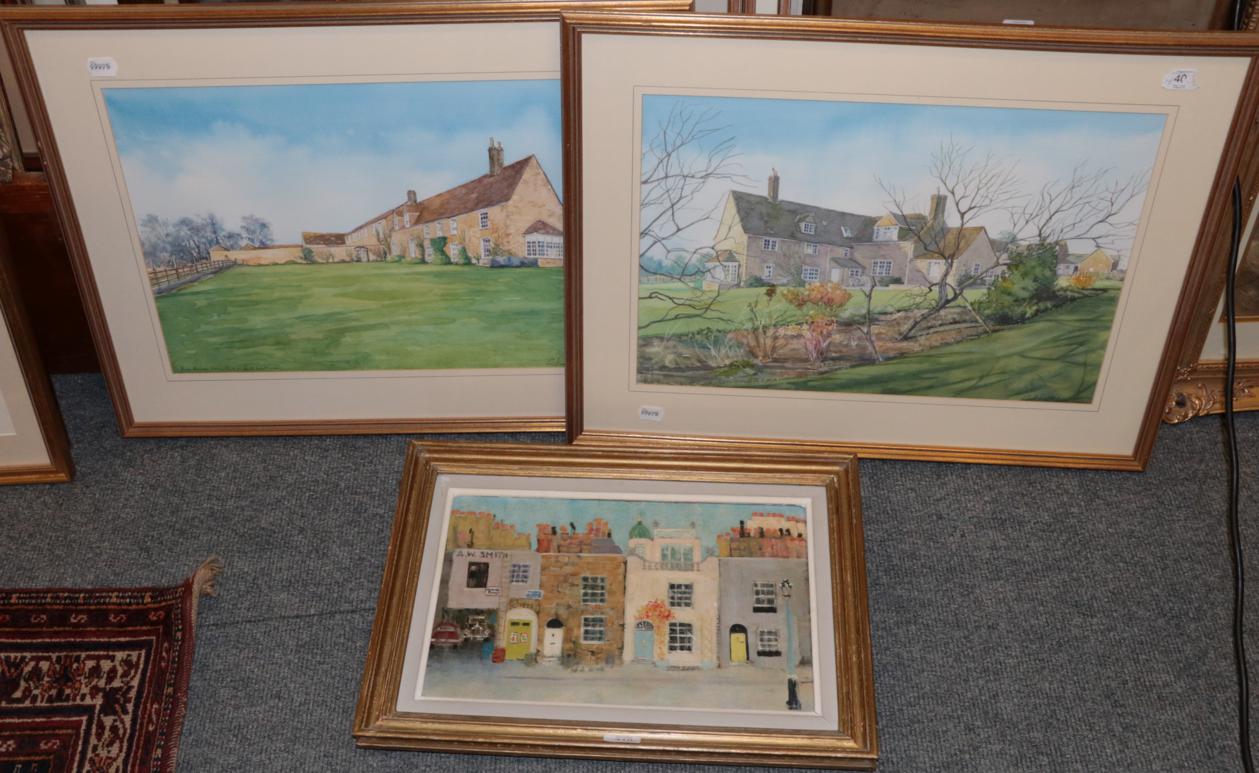 Lot 310 - Catherine Yeats Parson, (20th century) Two views of Horn House, Exton Park, signed and dated...