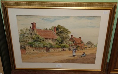 Lot 332 - Henry John Yeend King, Figures before a country cottage in summer, signed, watercolour