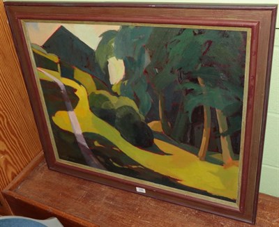 Lot 336 - John Fineran (1935-2011) ''Orchard 2'', signed and dated 1993 verso, oil on canvas, 59cm by 75cm