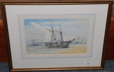 Lot 338 - Attributed to John Callow (1822-1878) '''Newhaven'', signed, watercolour, 23.5cm by 34.5cm