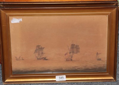 Lot 345 - A pair of early 19th century prints of ships ''Badere Zaffer'' and ''HMS Seahorse'' (2)