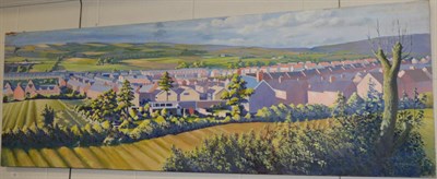 Lot 348 - A Pinkney (20th century), Durham village scene, acrylic on canvas, signed lower right