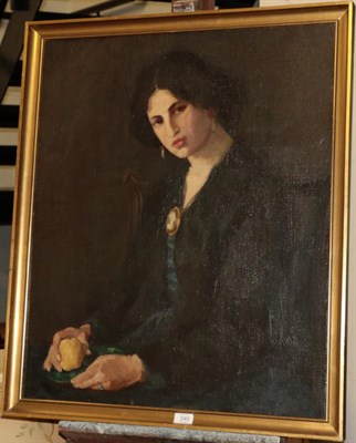 Lot 349 - Manner of William Strang RA (1859-1921) Portrait of a lady in mourning, oil on canvas, unsigned