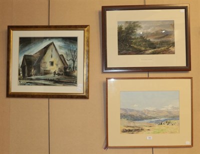 Lot 364 - Ernest Ellis Clark, Peak District landscape, signed watercolour; together with a Lakeland landscape