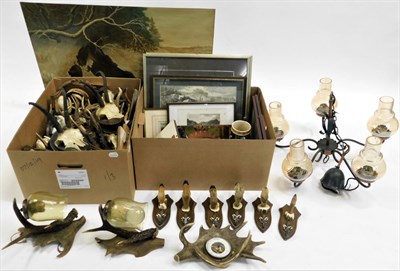 Lot 1057 - Antlers/Collectibles: Roebuck Antlers and Collectibles, circa late 20th century, twenty eight...