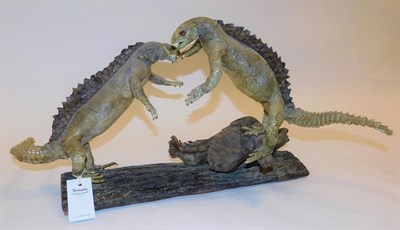 Lot 1094 - Taxidermy: A Pair of Spiny Tailed Lizards (Uromastyx aegyptia), circa 1970, a pair of full...