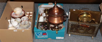 Lot 1108 - A collection of ceramics to include tea sets and Royal Albert ware; together with a copper...