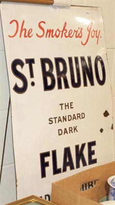 Lot 1109 - An enamel sign 'St Bruno Flake'