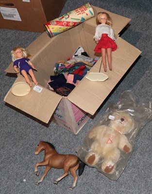 Lot 1116 - Assorted Sindy dolls, clothes and accessories, Paul (Sindy's boyfriend) in original box, comet...