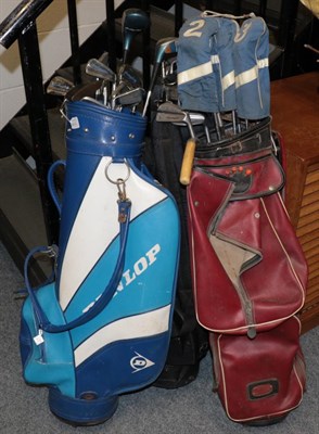 Lot 1119 - Various golf clubs, including a full set of modern Slazenger 3-PW, a full set of Ladies clubs...