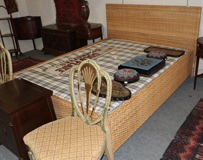 Lot 1124 - A Habitat wicker double bed and mattress