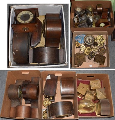 Lot 1132 - A selection of mantel clocks, clock and watch movements and mantel clock cases
