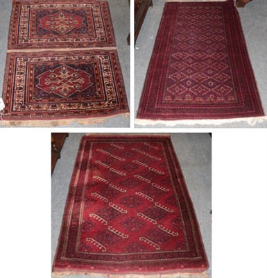 Lot 1177 - Afghan Turkmen rug, the field of dyrnak guls enclosed by narrow borders, 174cm by 115cm;...