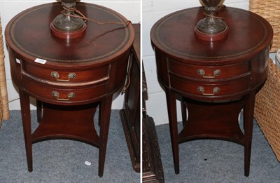 Lot 1205 - A pair of reproduction circular occasional tables