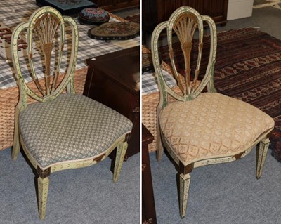 Lot 1207 - A pair of 19th century shield-back dining chairs