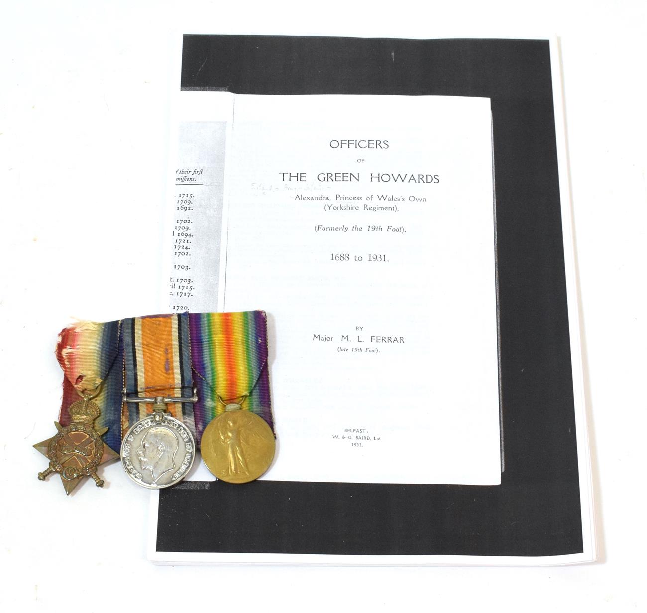 Lot 30 - A First World War ''Green Howards'' Trio, awarded to MAJOR A.(Alexander) C.(Charles)HOOTON,...