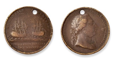 Lot 35 - A Rare Resolution and Adventure Medal, 1772, in bronze coloured  'platina', the obverse with...