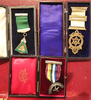 Lot 40 - A Collection of Masonic Jewels and Regalia, pertaining to Ernest O'Hanlon, Ragheb Lodge No.51,...