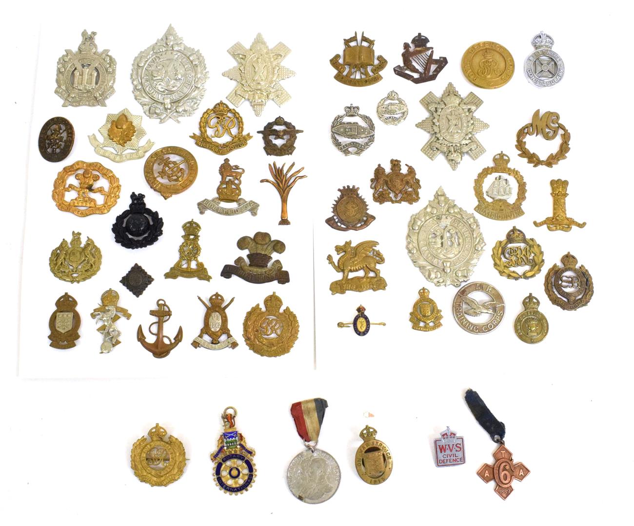 Lot 43 - A Collection of Thirty Nine Second World War and Later British Cap and Collar Badges, including...