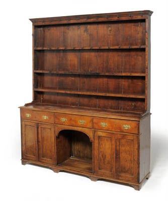 Lot 1163 - A George III Oak and Stained Pine Dog Kennel Enclosed Dresser and Rack, 3rd quarter 18th...