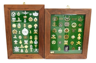 Lot 45 - A Collection of Sixty Six British Second World War and Later Cap and Collar Badges, in brass, white