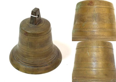 Lot 66 - A First World War German Gas Attack Trench Bell, with clapper, the exterior with scratched...