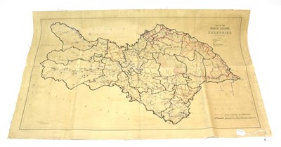 Lot 70 - A Pre-First World War Map of the North Riding of Yorkshire, produced by W G Bryning, County...