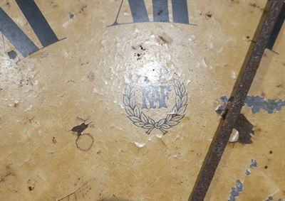 Lot 84 - A Second World War RAF Mahogany Wall Timepiece, the 34cm circular cream painted dial with black...