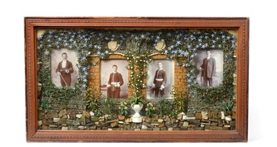 Lot 85 - A Late Victorian Memorial Diorama, well modelled with a facade of four stonework arches...