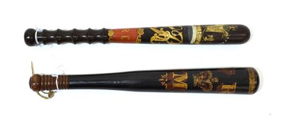 Lot 90 - A Victorian Turned and Painted Oak North Midland Railway Truncheon, initialled ''NMR'' and...