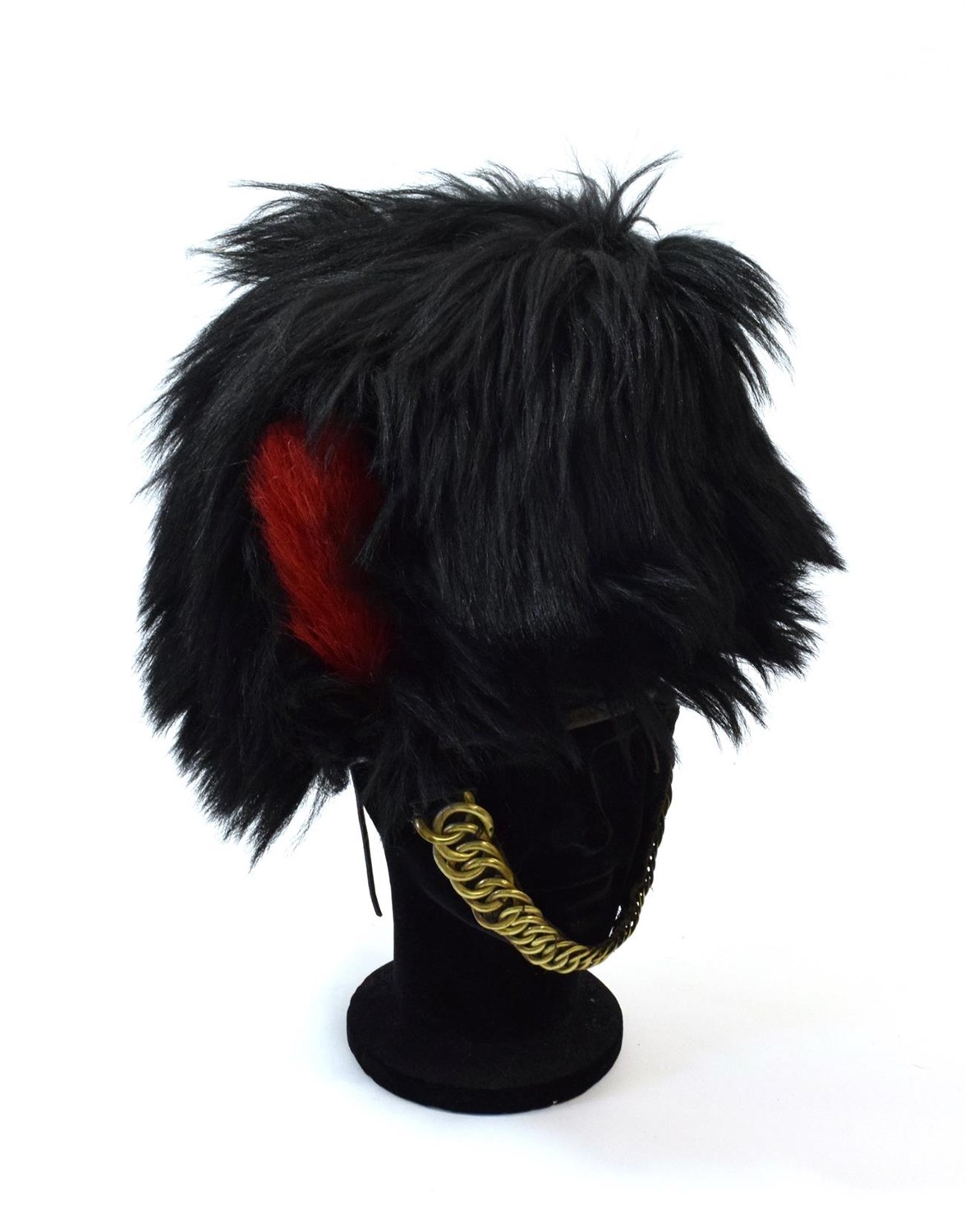 Lot 103 - A Bearskin to the Coldstream Guards, with wicker frame, leather liner and sweatband, with...