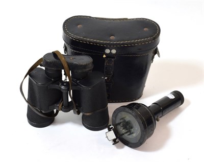 Lot 133 - A Pair of German Third Reich 'Dienstglas' 7X50 Binoculars, numbered 153504 and maker's code bmk...