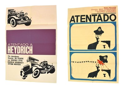 Lot 139 - Two Eastern European Art Film Posters - ''Atentado'' and ''Atendato a Heydrich'', colour silk...