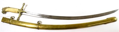 Lot 157A - An Early 19th Century British Band Sword, with 65cm, plain curved single edge fullered steel blade