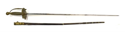 Lot 165 - A Late 18th Century Court Sword, the 81.5cm diamond section half blued steel blade with 17cm narrow