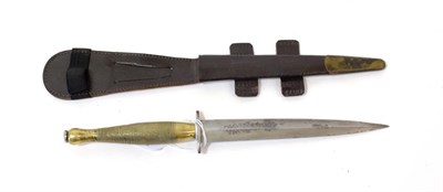 Lot 168 - A Second World War Second Pattern Commando Knife, (possibly India issue), the 17.5cm double...