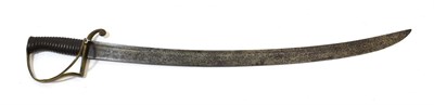 Lot 181 - A 19th Century Coastguard's Sword, with 63cm single edge curved fullered steel blade, the gilt...