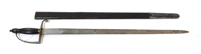 Lot 182 - A Georgian Spadroon, the 71.5cm single edge steel blade with a narrow fuller to the back edge,...