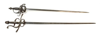 Lot 191 - A 17th Century Style Italian Rapier, the earlier 87cm double edge steel blade with two narrow...