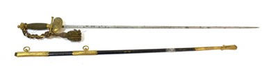 Lot 201 - A Victorian Court Sword, the 81.5cm steel blade etched with scrolling foliage and crossed...