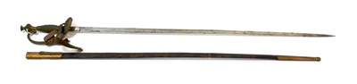 Lot 214 - An Imperial German Dress Sword, with 83.5 cm single edge, single-fullered plated blade, etched with