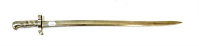 Lot 215 - An American Civil War Merrill Yataghan Sword Bayonet, later converted to a sword and nickel plated