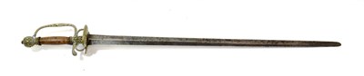 Lot 217 - A Georgian Small Sword, the 74cm double edge steel blade with raised medial ridge and rounded...