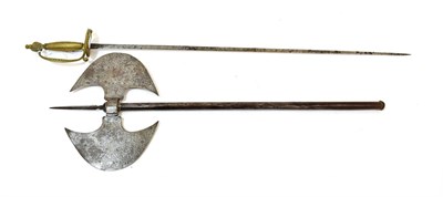 Lot 218 - An Edwardian Court Sword, the 80cm double edge steel blade bearing traces of etched decoration, the