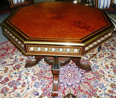 Lot 1182 - A Victorian Thuya, Rosewood, Tulipwood Banded and Gilt Mounted Octagonal Centre Table, 3rd...