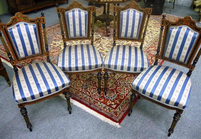 Lot 1183 - A Set of Four Victorian Thuya, Rosewood, Ebonised and Parcel Gilt Dining Chairs, 3rd quarter...