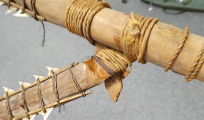 Lot 243 - An Early/Mid 20th Century Kiribati (Gilbert Islands) Three Pronged Shark-Toothed Sword, constructed