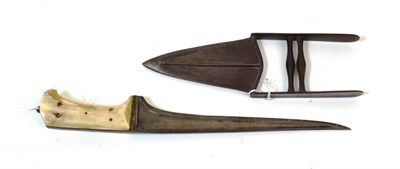 Lot 249 - An Early 19th Century Indo Persian Pesh Kabz, with 26cm single edge T section steel blade, with...