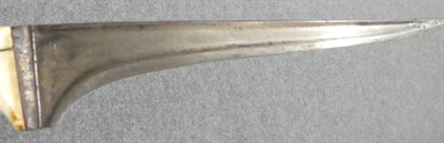 Lot 249 - An Early 19th Century Indo Persian Pesh Kabz, with 26cm single edge T section steel blade, with...